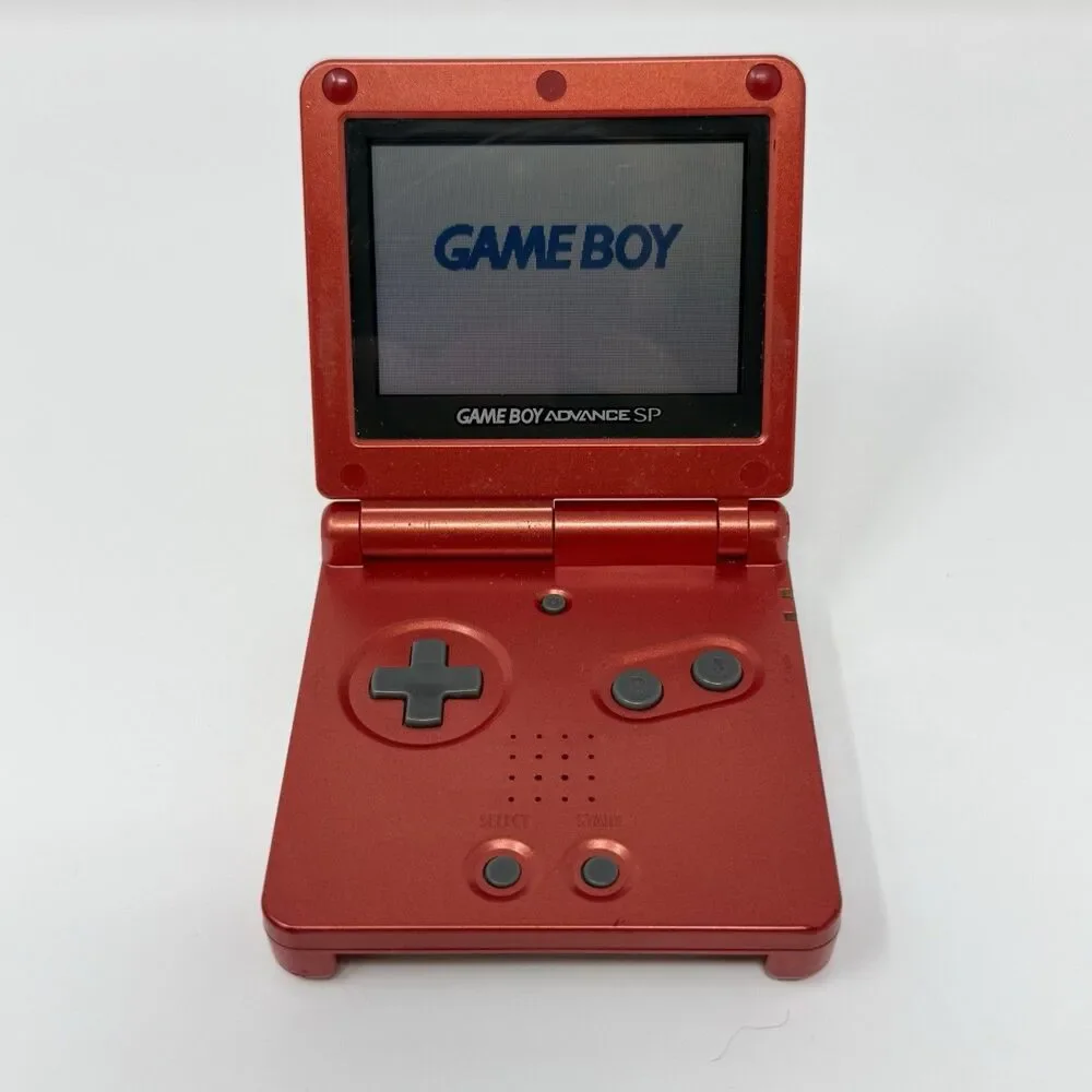 Nintendo Game Boy Advance SP AGS-001 Flame Red Console No Charger Tested